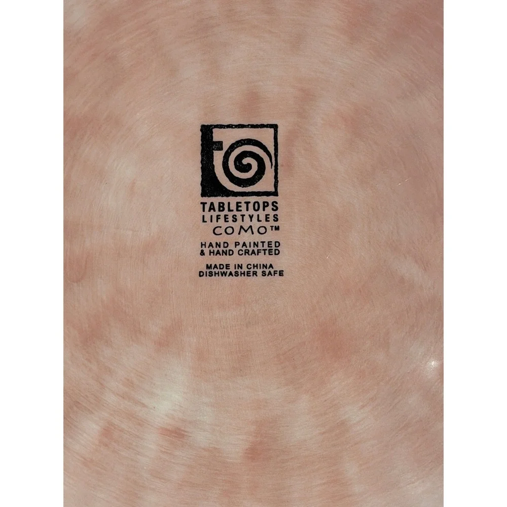 Tabletops Lifestyles Como Hand Painted Floral Dinner Plate Pink Cream Ceramic